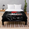 Anime-themed plush blanket featuring the Nissan Skyline GTR 32 and Haruna character