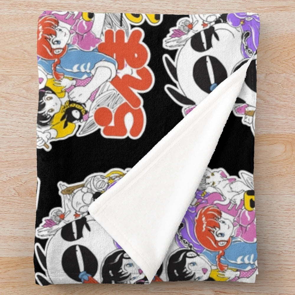 Anime-inspired plush blanket featuring Ranma 1/2 characters and motifs