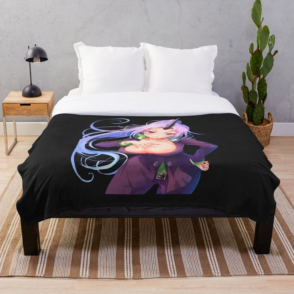 Anime-inspired plush blanket featuring a cozy, soft design