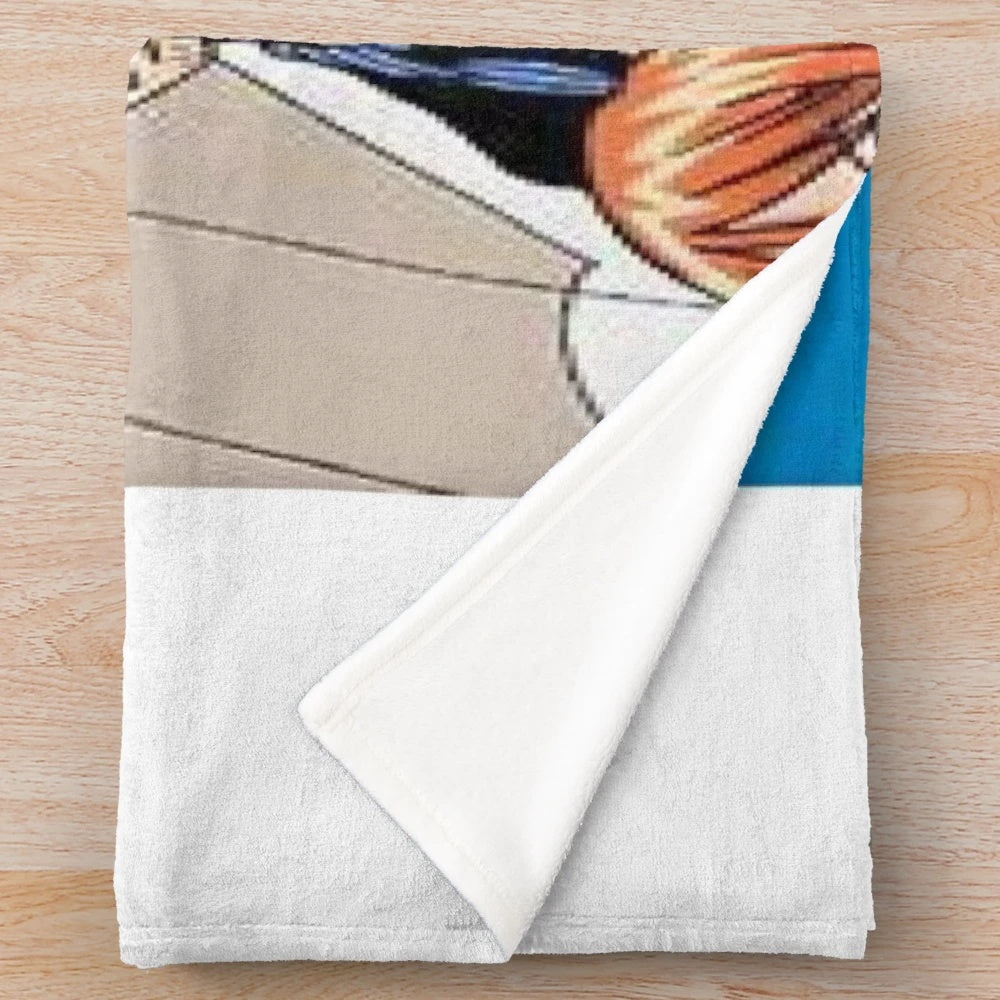 Anime-inspired plush blanket featuring Luffy from One Piece