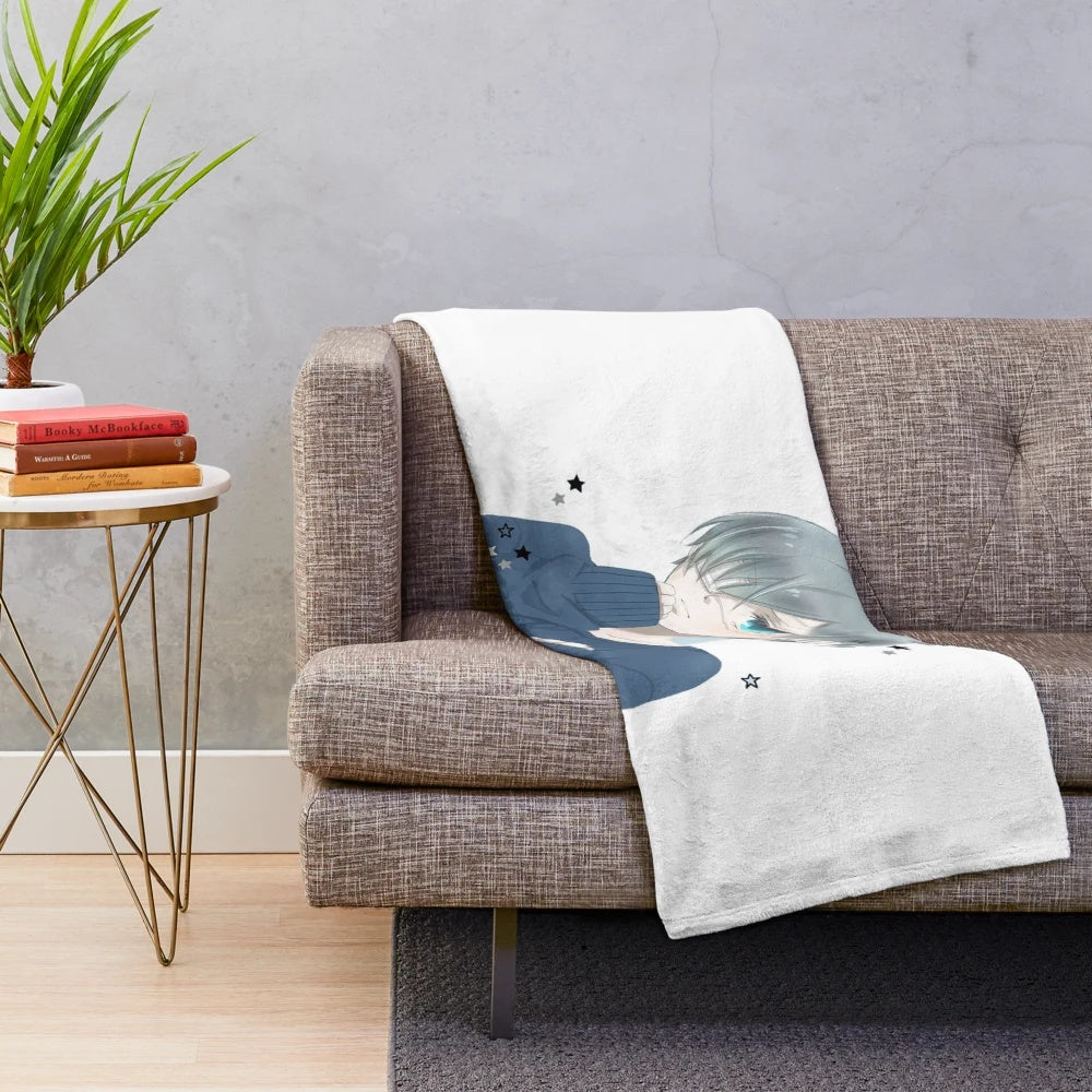 Soft and plush anime inspired blanket with cute character design