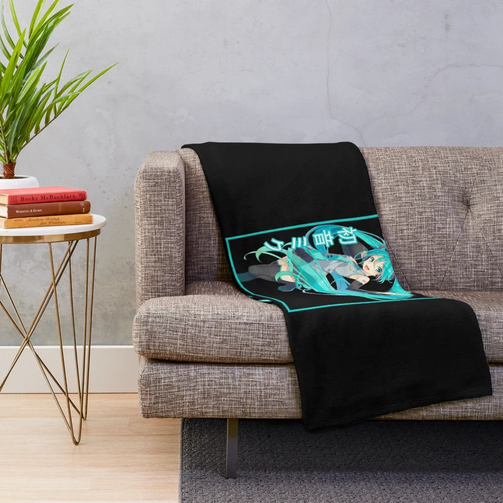 Hatsune Miku Anime-Inspired Plush Blanket