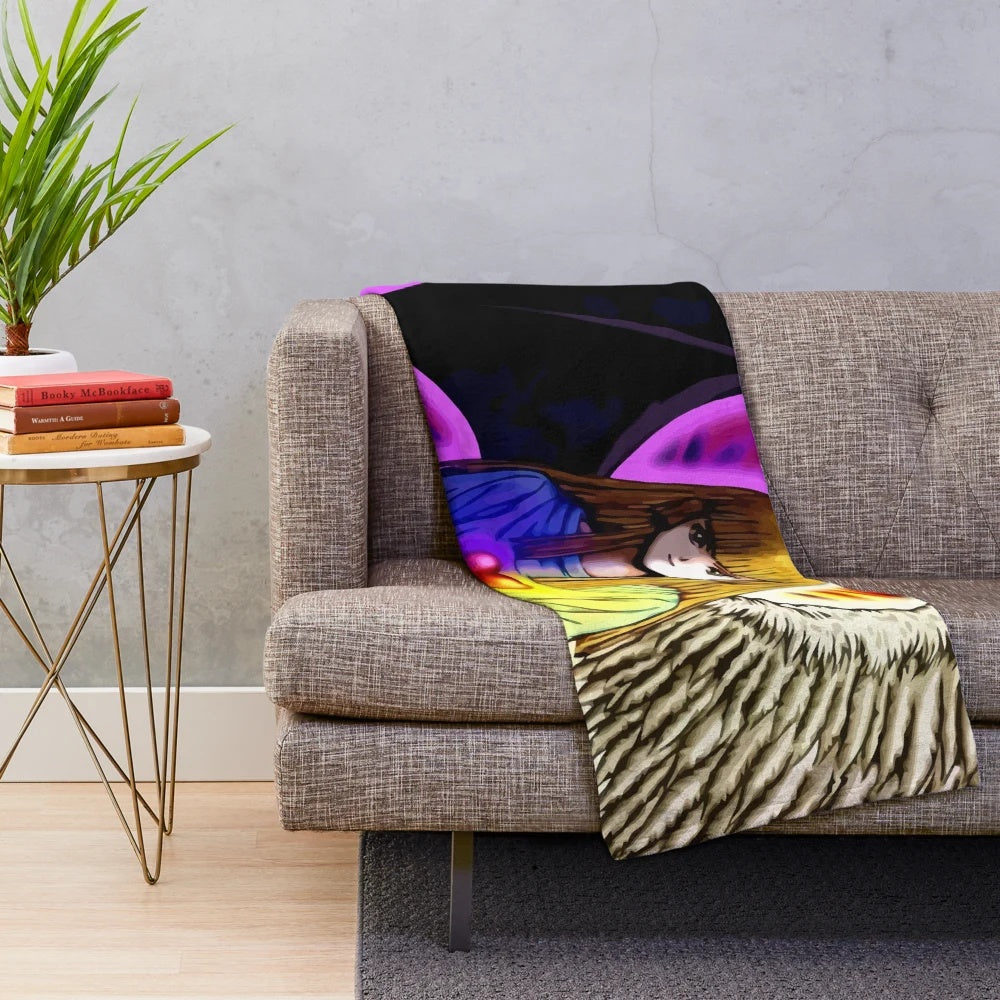 Anime-inspired plush blanket featuring popular Yugioh characters and iconography