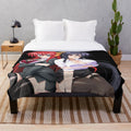 Anime-inspired plush blanket featuring Himejima Akeno and Rias Gremory from High School DxD