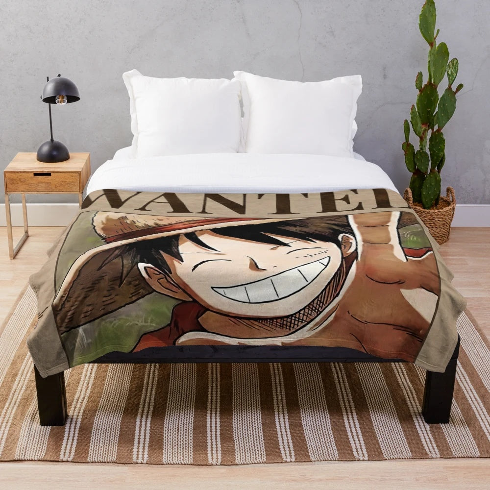 Cozy Plush Blanket with One Piece Anime and Manga Inspired Design
