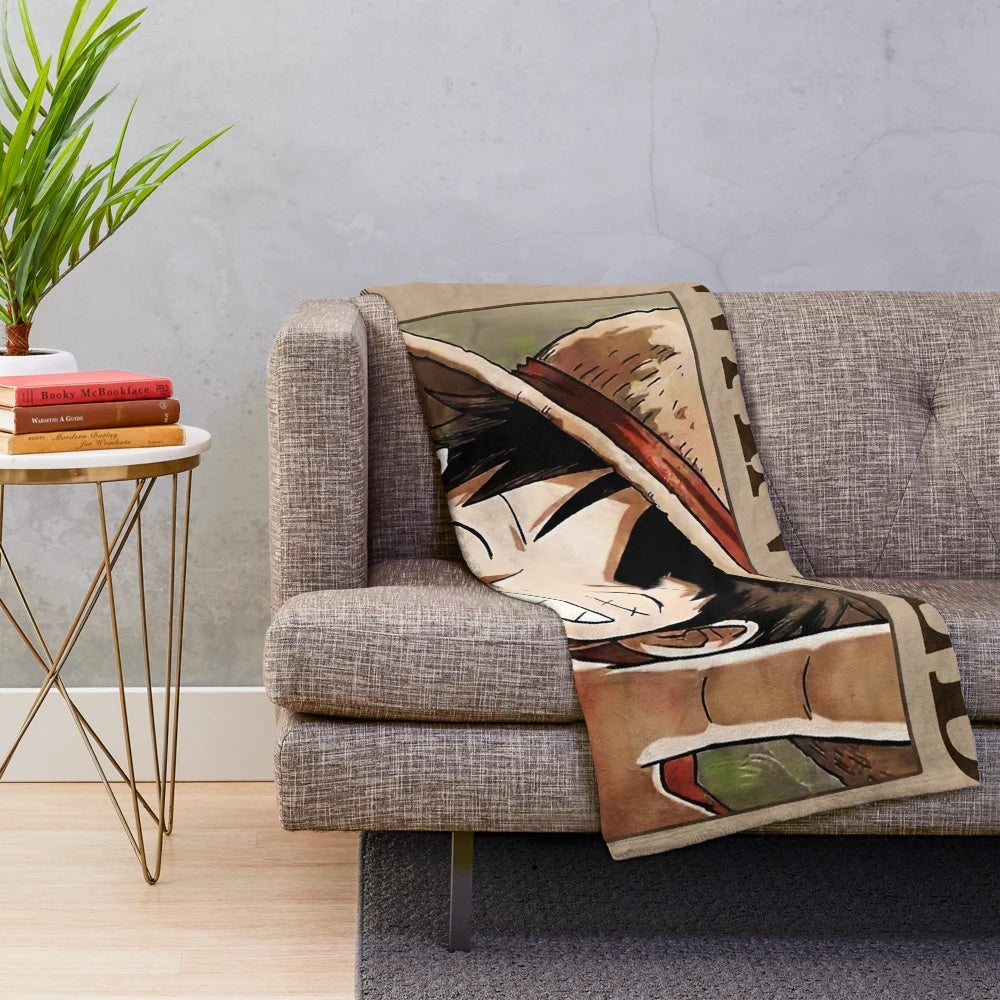 Cozy Plush Blanket with One Piece Anime and Manga Inspired Design