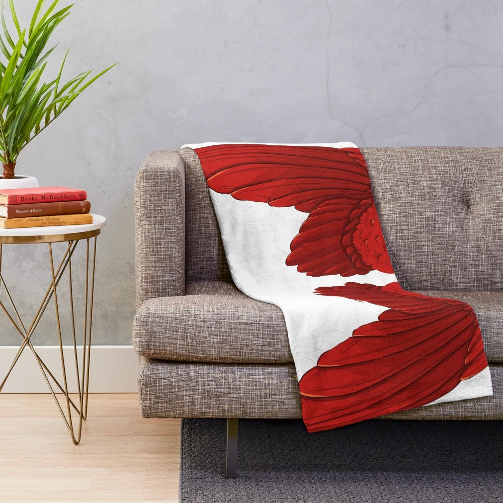 Anime-style plush blanket featuring a wings design