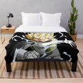 Anime inspired prince plush blanket featuring Dragonball Z characters