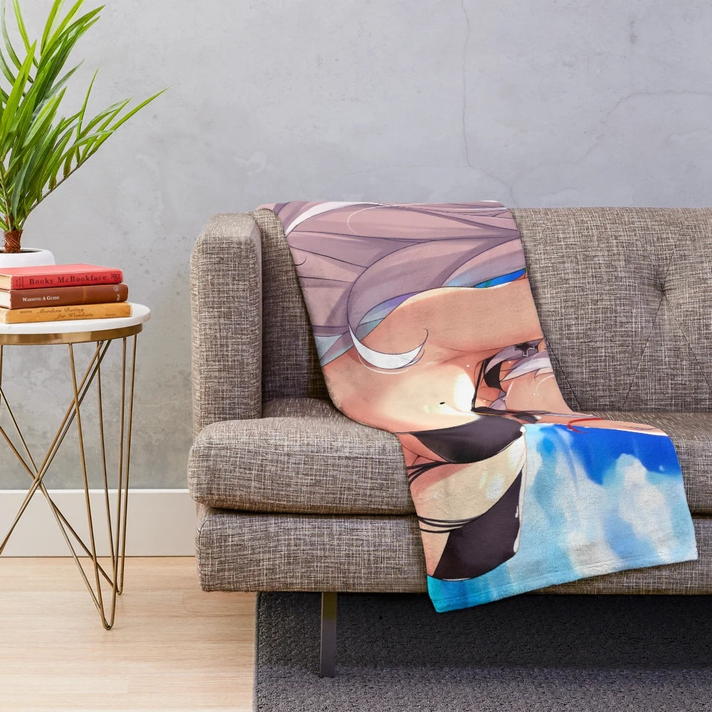 Anime-inspired Prinz Eugen plush blanket featuring the Azur Lane character