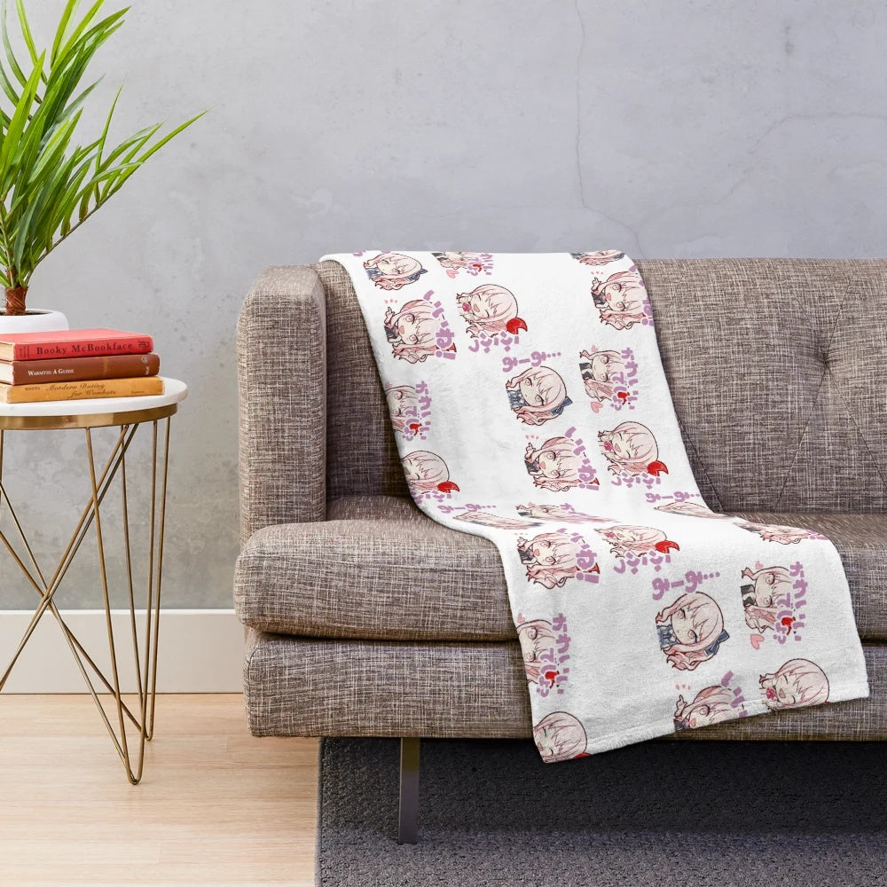Project Sekai anime-inspired plush blanket featuring Mizuki Akiyama and other characters