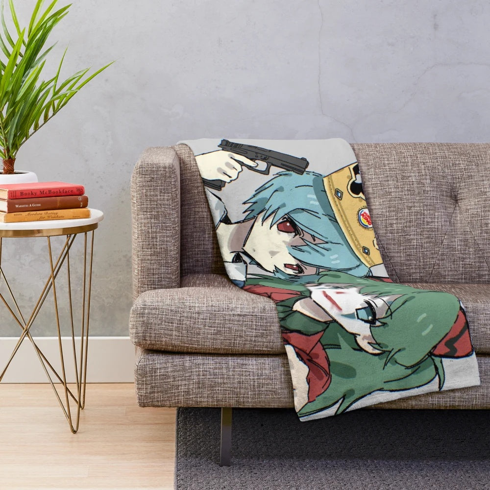 Rei and Asuka Joker Crown Plush Blanket for Anime Fans