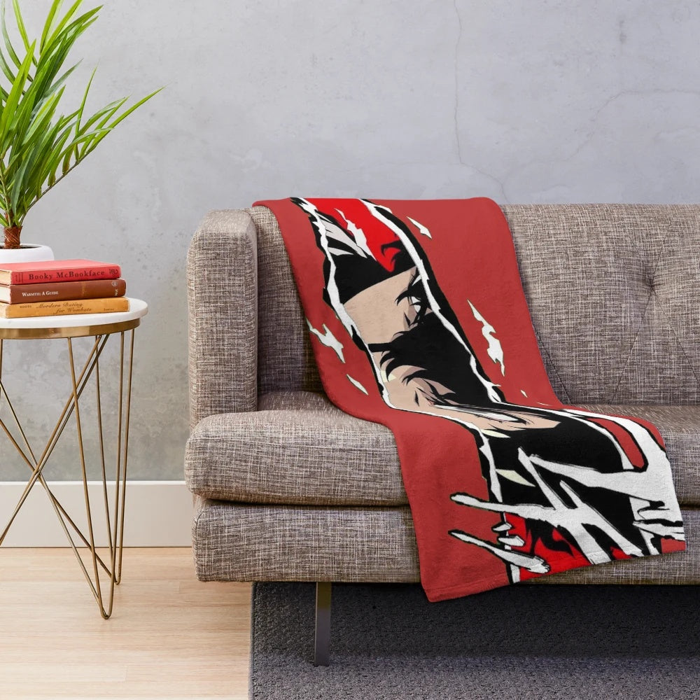 Anime-inspired plush blanket featuring Ren Amamiya, the protagonist of Persona 5
