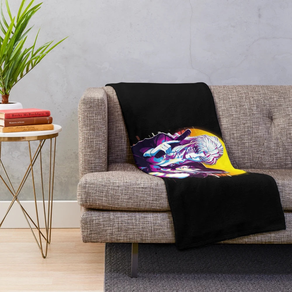 Revy and Balalaika from Black Lagoon anime characters on a plush blanket