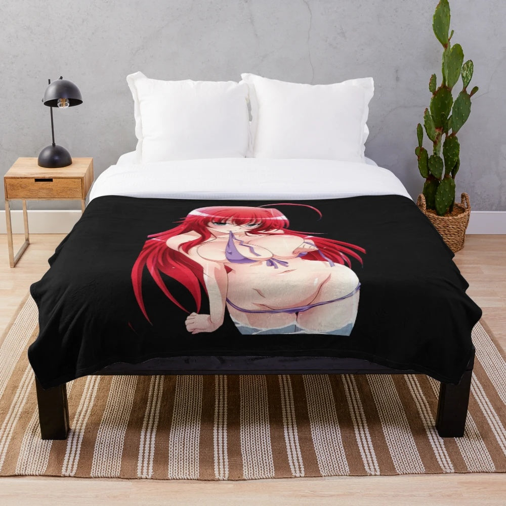 Rias Gremory anime inspired plush blanket