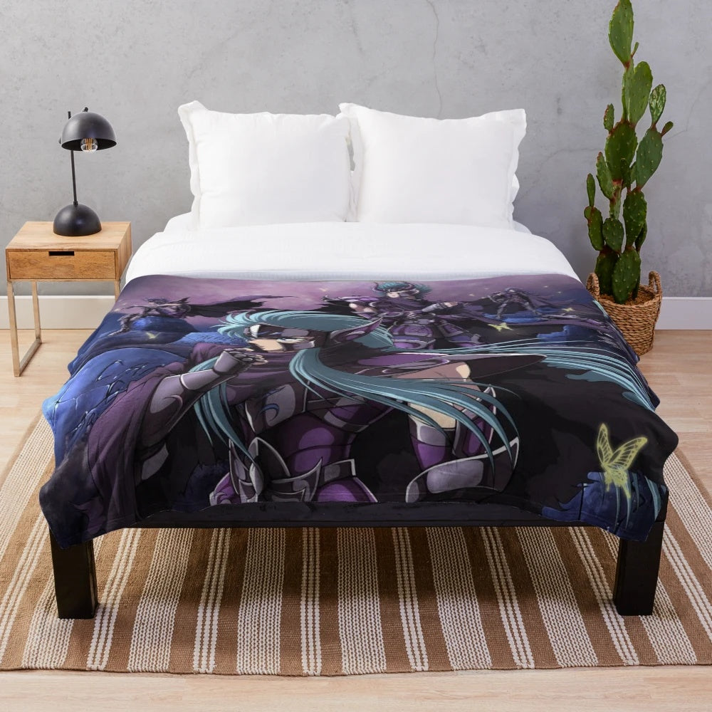Saint Seiya Knights of the Zodiac inspired plush blanket