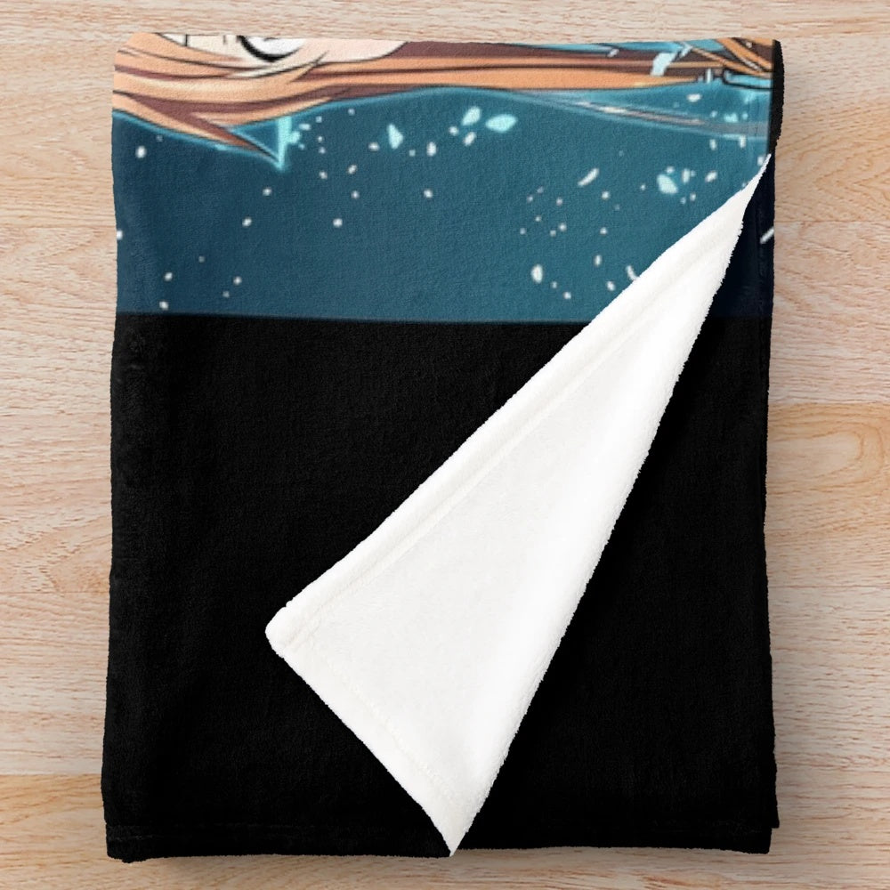 Soft and cozy plush blanket featuring characters from the popular anime series Sword Art Online