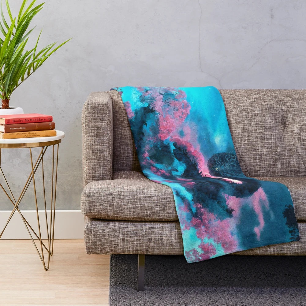 Sekiro: Shadows Die Twice inspired plush blanket featuring Japanese art