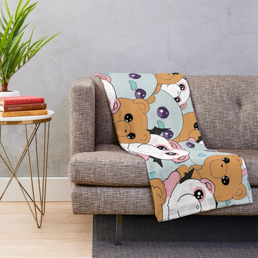 Soft and cozy plush blanket featuring sleepy princess design inspired by anime