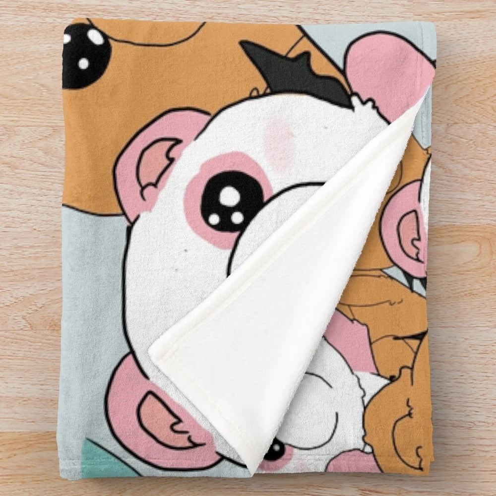 Soft and cozy plush blanket featuring sleepy princess design inspired by anime