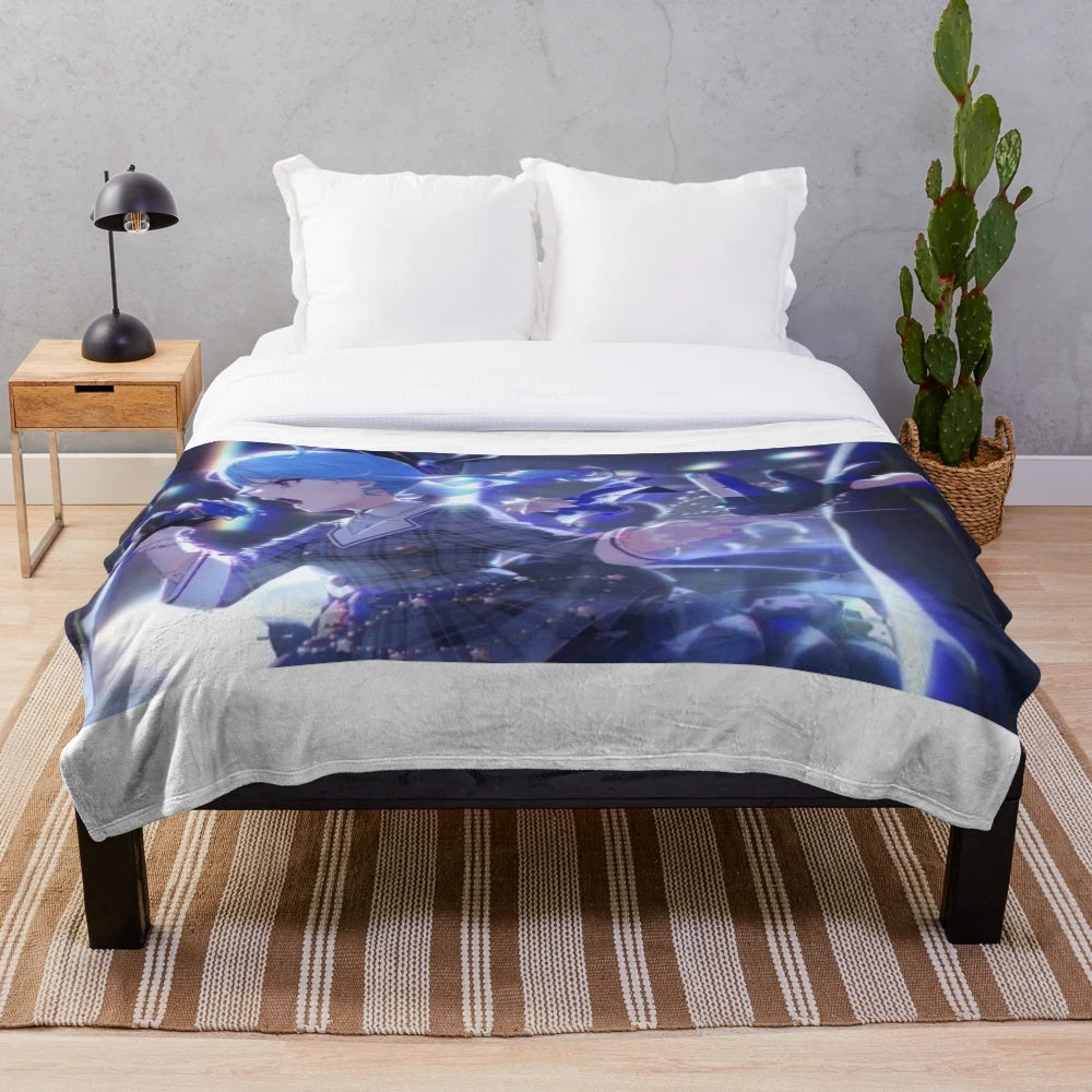 Anime-inspired plush blanket featuring Suisei, a popular Hololive VTuber