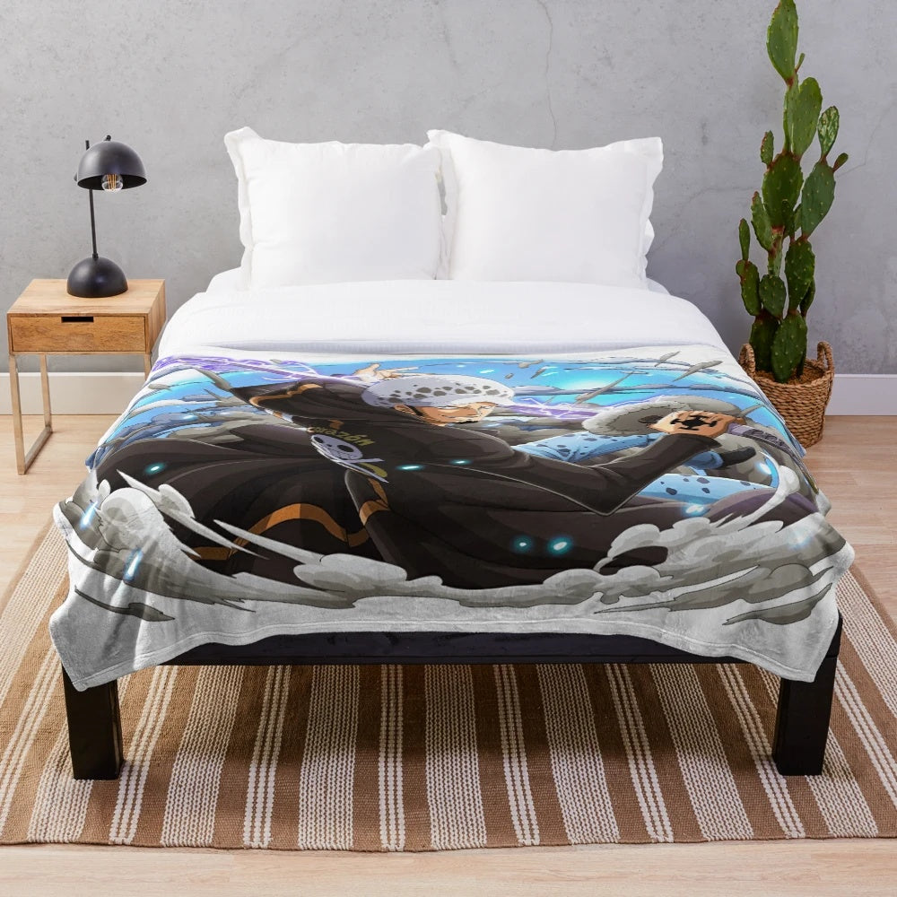 Trafalgar D. Law Plush Blanket with One Piece Anime Motif
