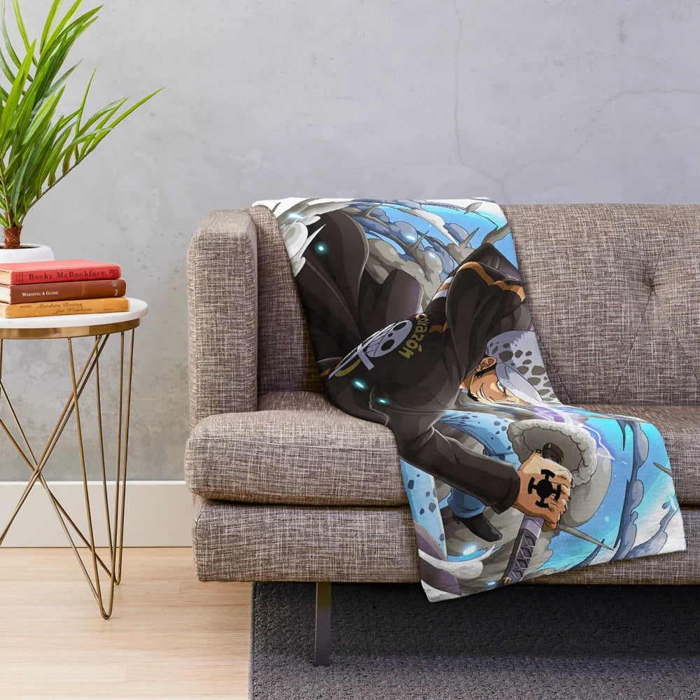 Trafalgar D. Law Plush Blanket with One Piece Anime Motif