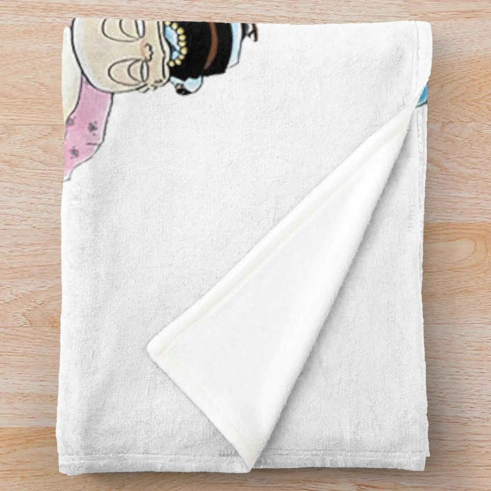 Urusei Yatsura inspired plush blanket featuring the anime's characters