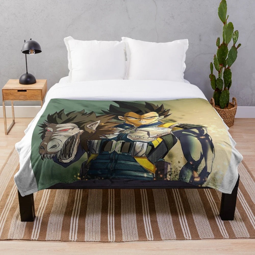 Vegeta from Dragon Ball Z Anime Inspired Plush Blanket