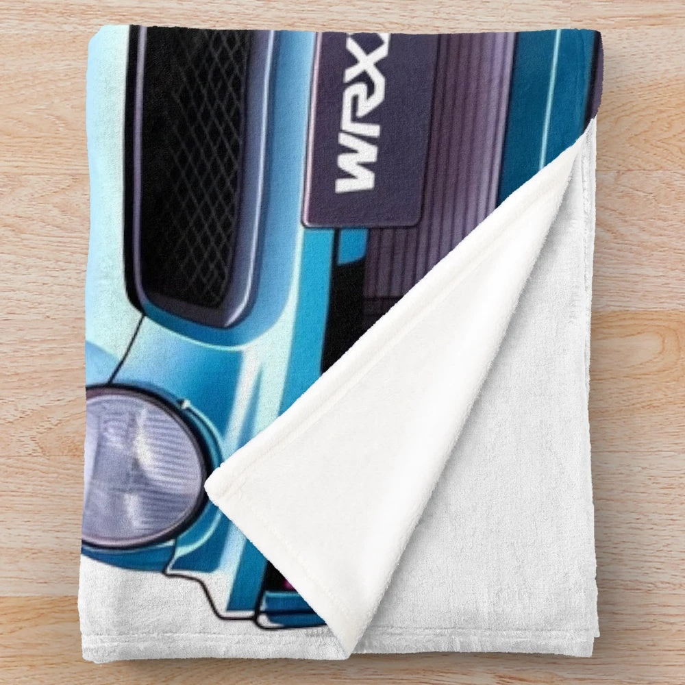 Cozy WRX STI anime girl plush blanket for JDM car enthusiasts