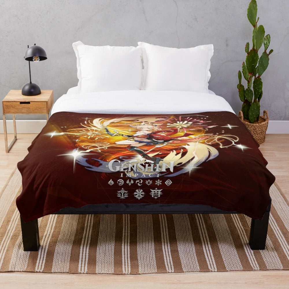 Yoimiya Pyro Character Plush Blanket from Genshin Impact