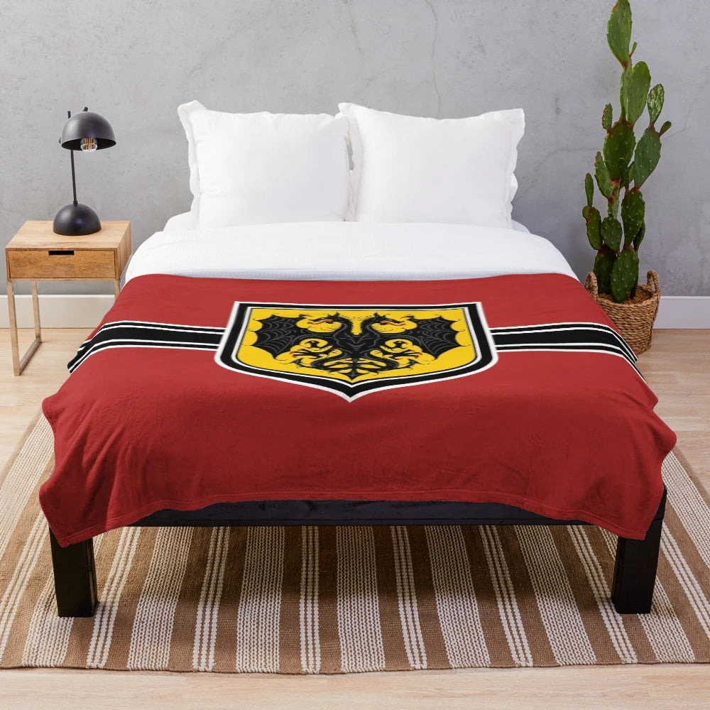 Anime-inspired plush blanket featuring the Empire flag from "Youjo Senki