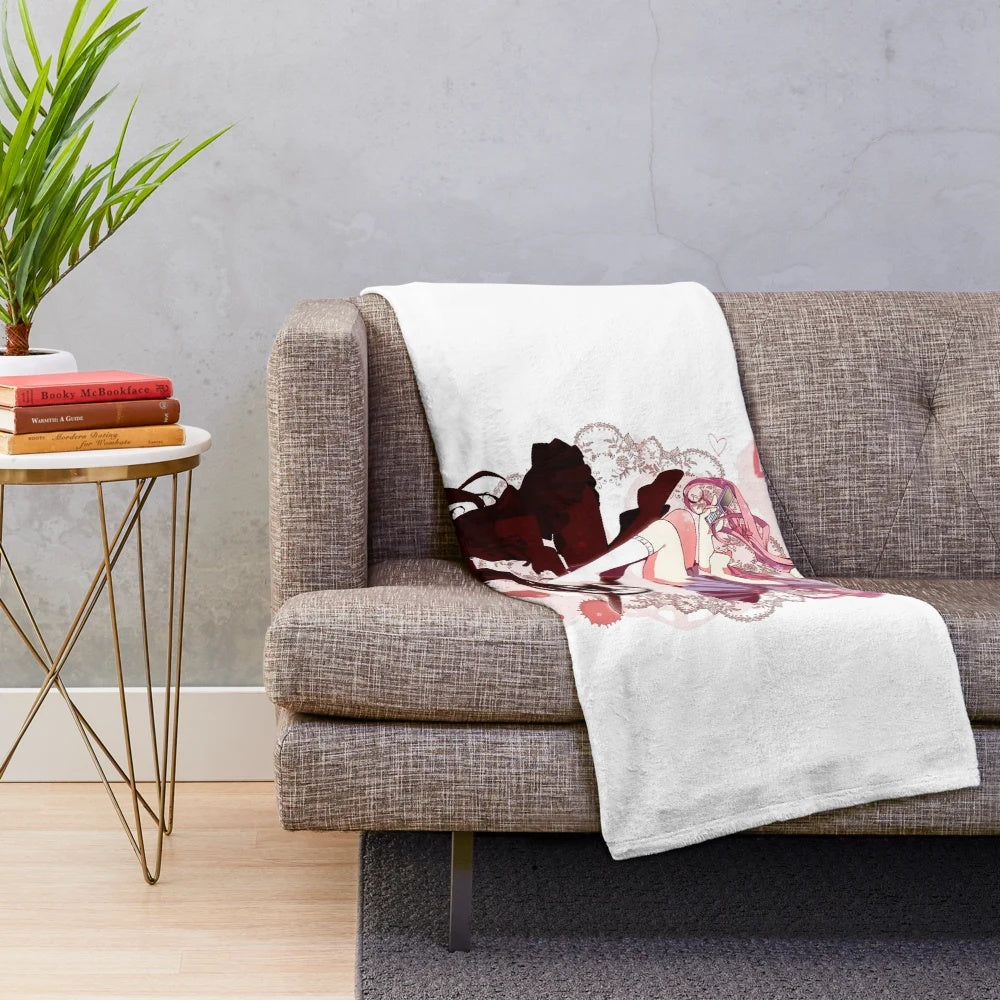 Cozy plush blanket featuring the anime character Yuno Gasai from Future Diary