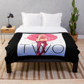 Cozy plush blanket featuring the anime character Zero Two from Darling in the Franxx