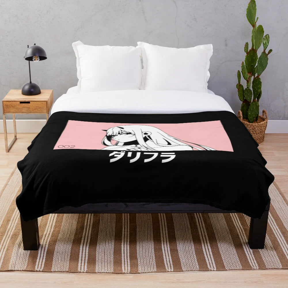 Zero Two Plush Blanket from the Anime Series Darling in the Franxx