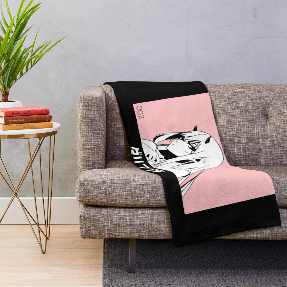 Zero Two Plush Blanket from the Anime Series Darling in the Franxx