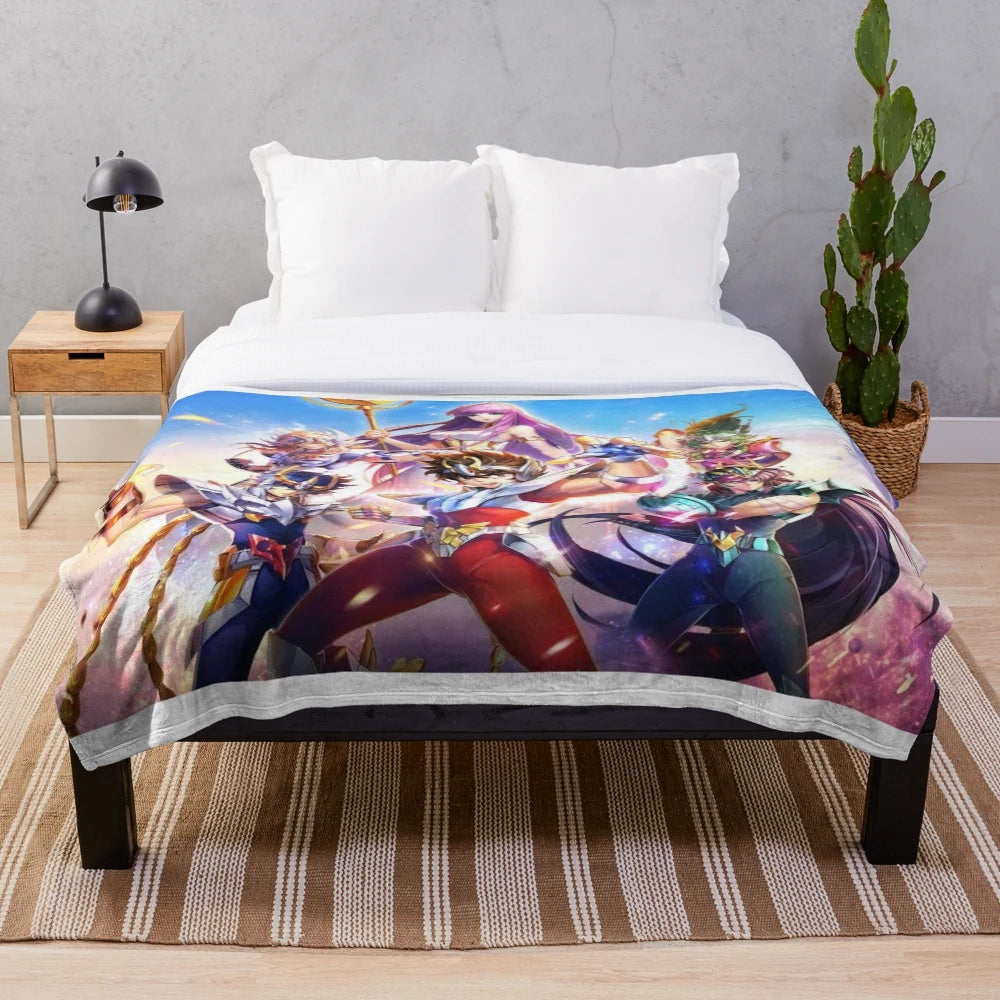 Saint Seiya inspired zodiac knights plush blanket