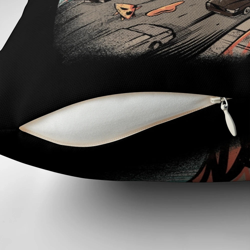 Black Takaiju anime-style monster plush pillow with taco design
