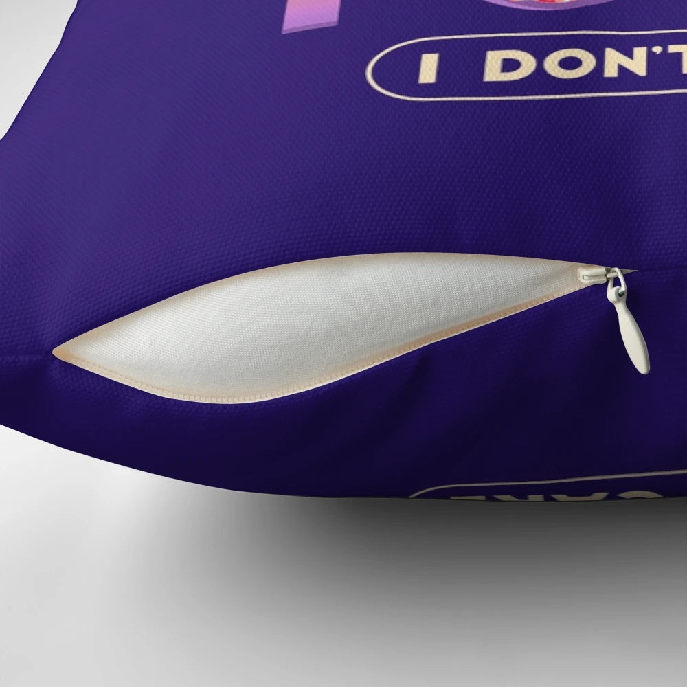 Comfy anime-inspired pillow with a "No Anime, No Care" design