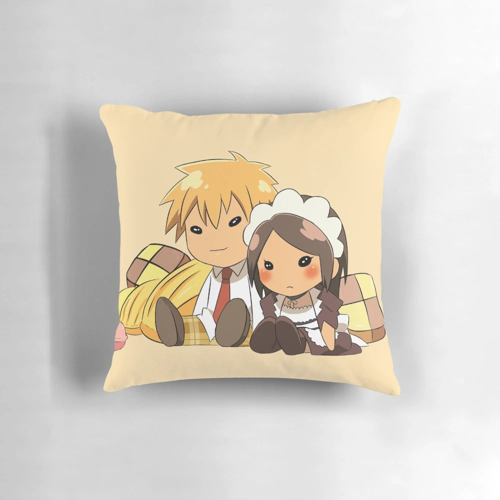 Soft, high-quality pillow featuring beloved maid anime characters Misaki Ayuzawa and Takumi Usui from Kaichou wa Maid-sama!
