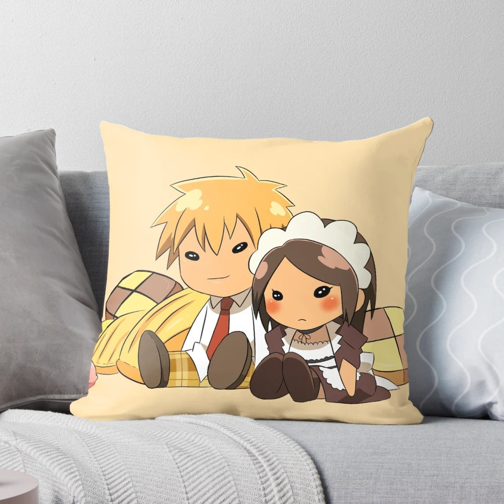 Soft, high-quality pillow featuring beloved maid anime characters Misaki Ayuzawa and Takumi Usui from Kaichou wa Maid-sama!