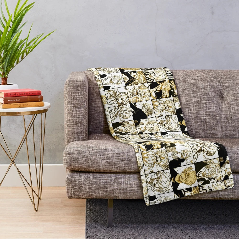 One Piece Inspired Anime Manga Collage Plush Blanket