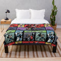 Anime mecha plush blanket with giant robots and mechas