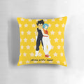 Anime-inspired pillow with Bulma and Vegeta from the popular Dragon Ball Z series