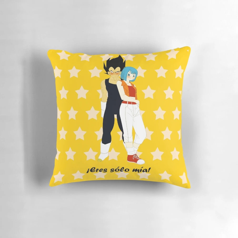 Anime-inspired pillow with Bulma and Vegeta from the popular Dragon Ball Z series