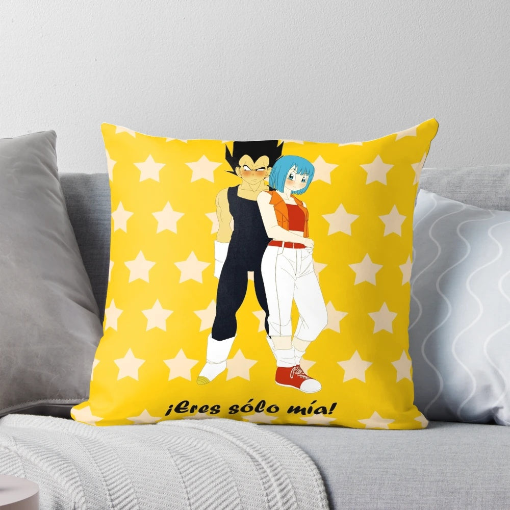 Anime-inspired pillow with Bulma and Vegeta from the popular Dragon Ball Z series