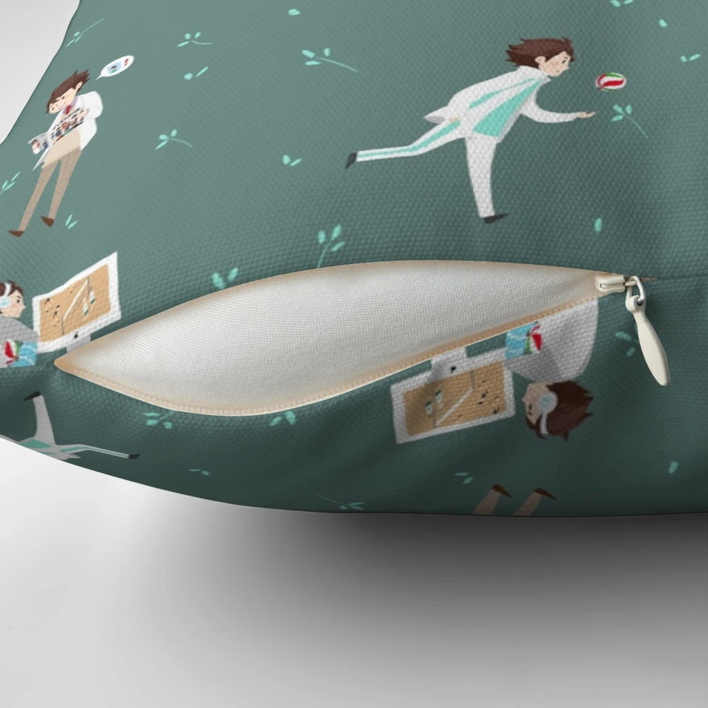 Soft, comfortable pillow featuring a vibrant green pattern inspired by the popular anime series Haikyuu and the character Oikawa Tooru.