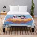 Chichi and Goku on the Flying Nimbus Anime Plush Blanket