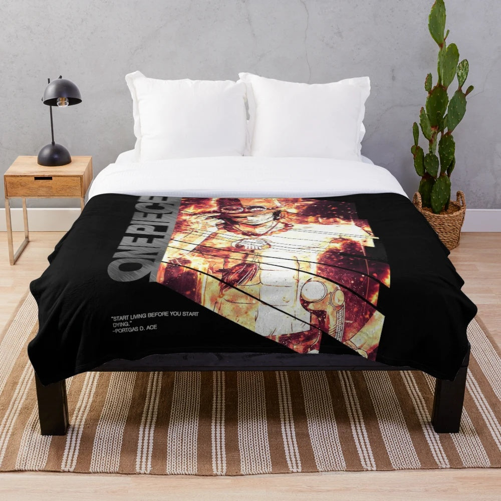 Portgas D Ace One Piece Anime Plush Blanket