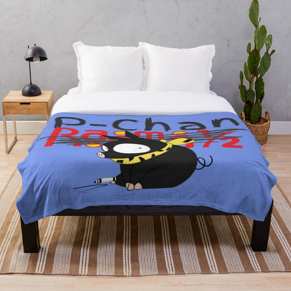 P-Chan Ranma 1/2 anime character plush blanket