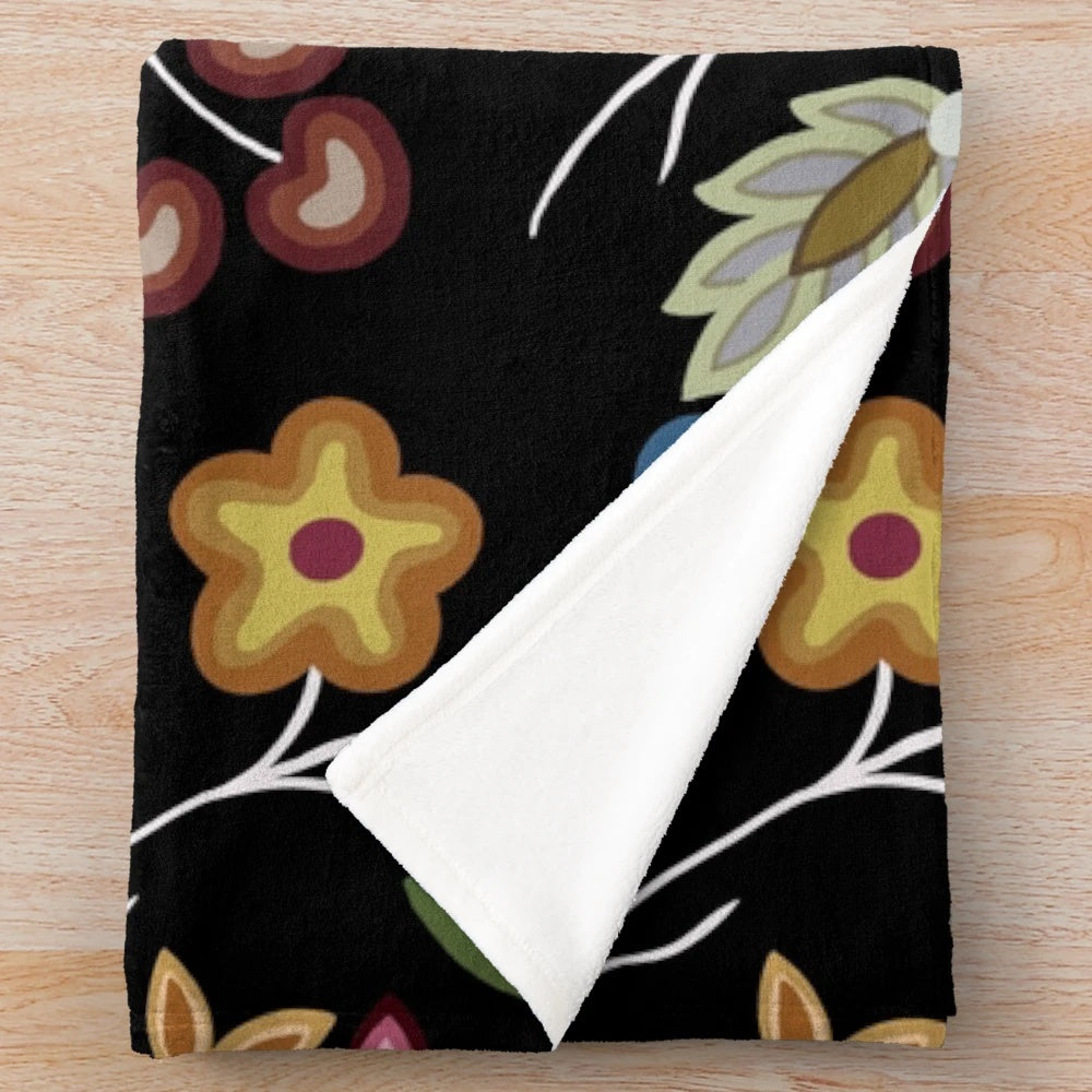 Anishnawbe inspired plush blanket with native american design
